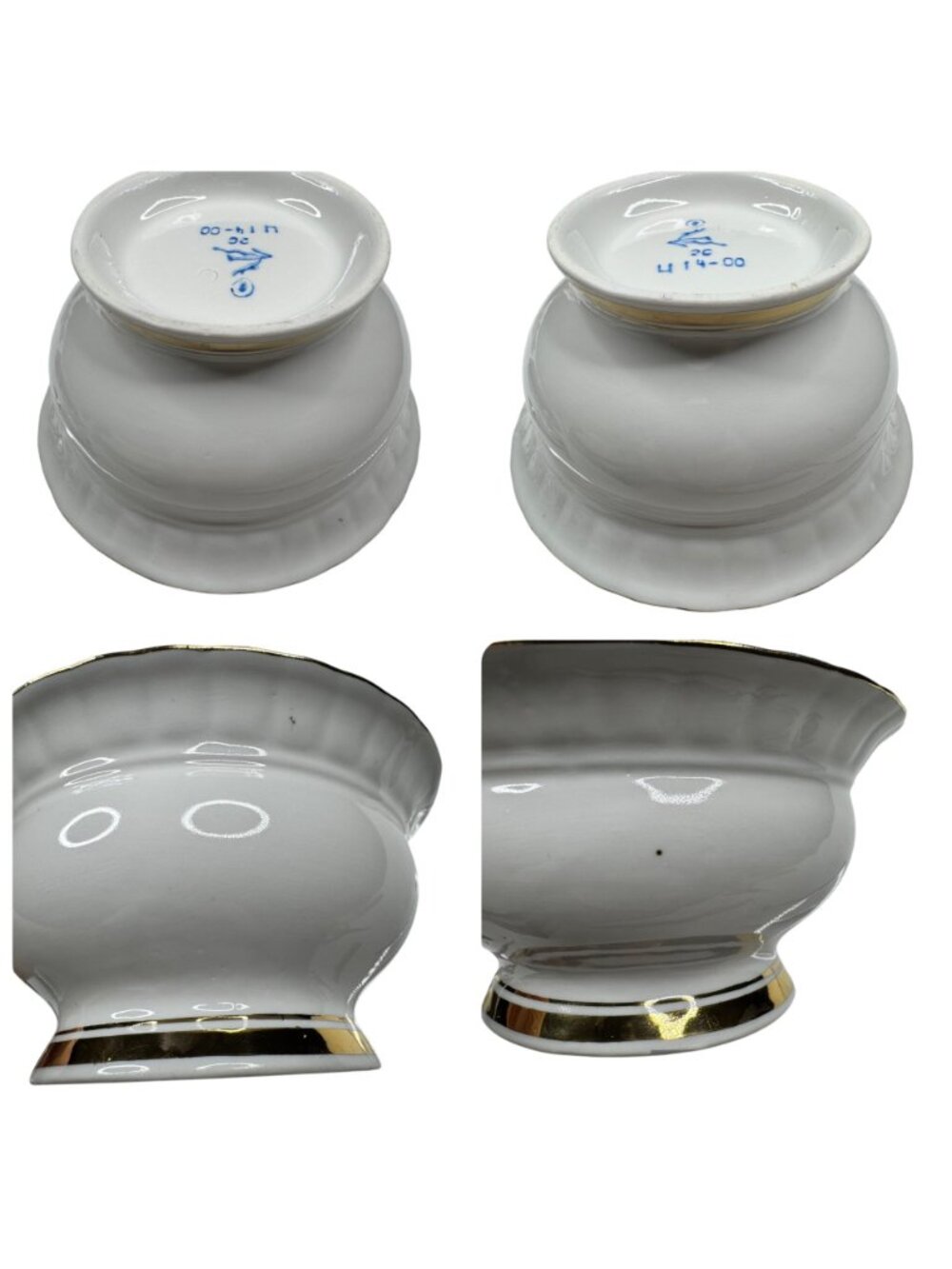 Porcelain Lidded Sugar Bowl With Gold Trim & Matching Ladle - Picture 8 of 16